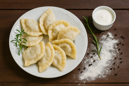 Вареники с курицей сыром и грибами